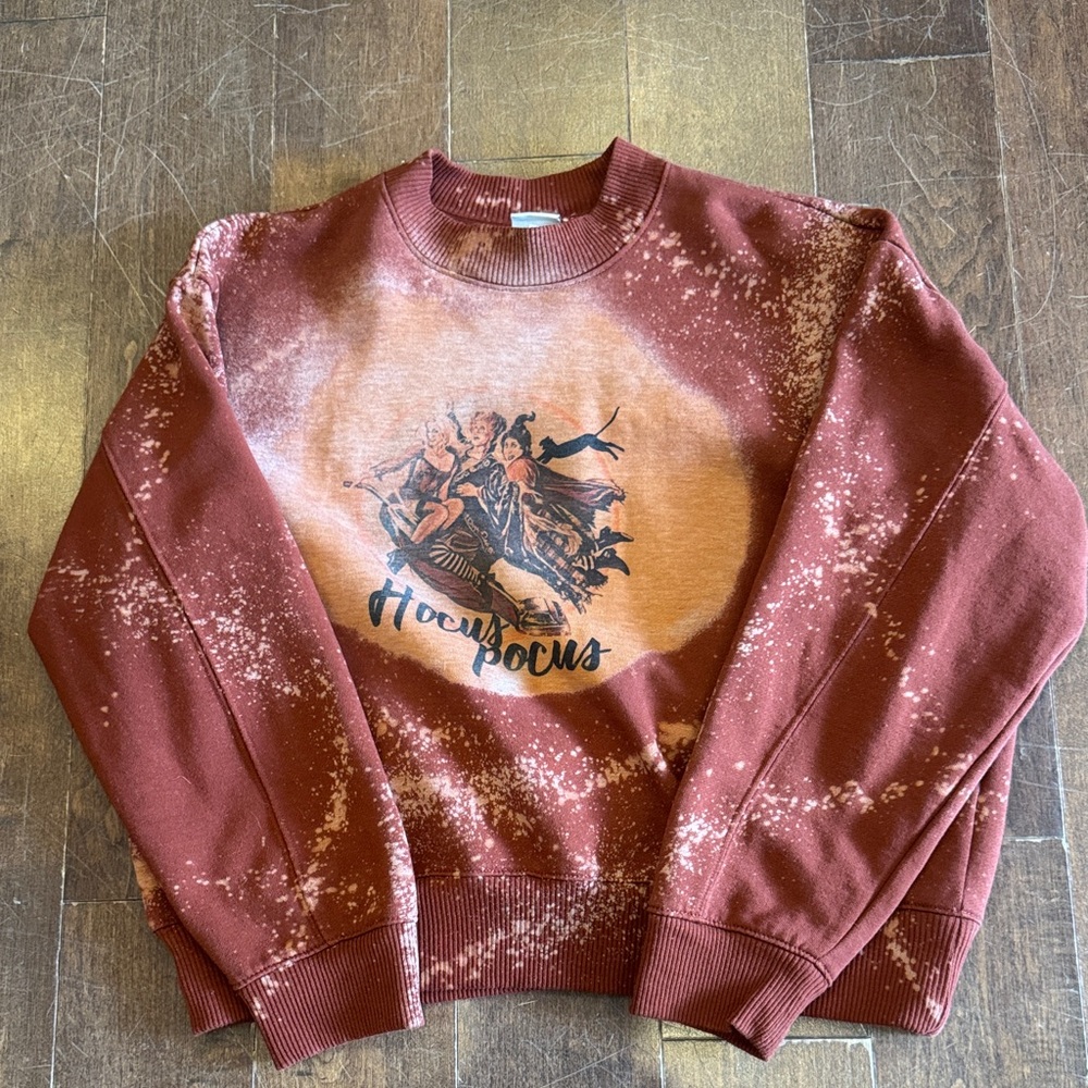 a new day Burnt Orange Hocus Pocus Graphic Sweatshirt